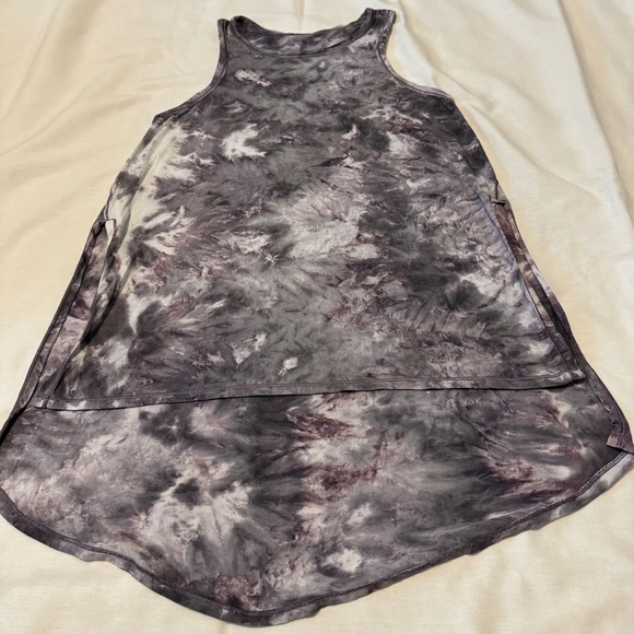 Lululemon XS Long for Length Tank Top in Diamond Tie Dye Glacier Grey Moonwalk - Picture 2 of 8